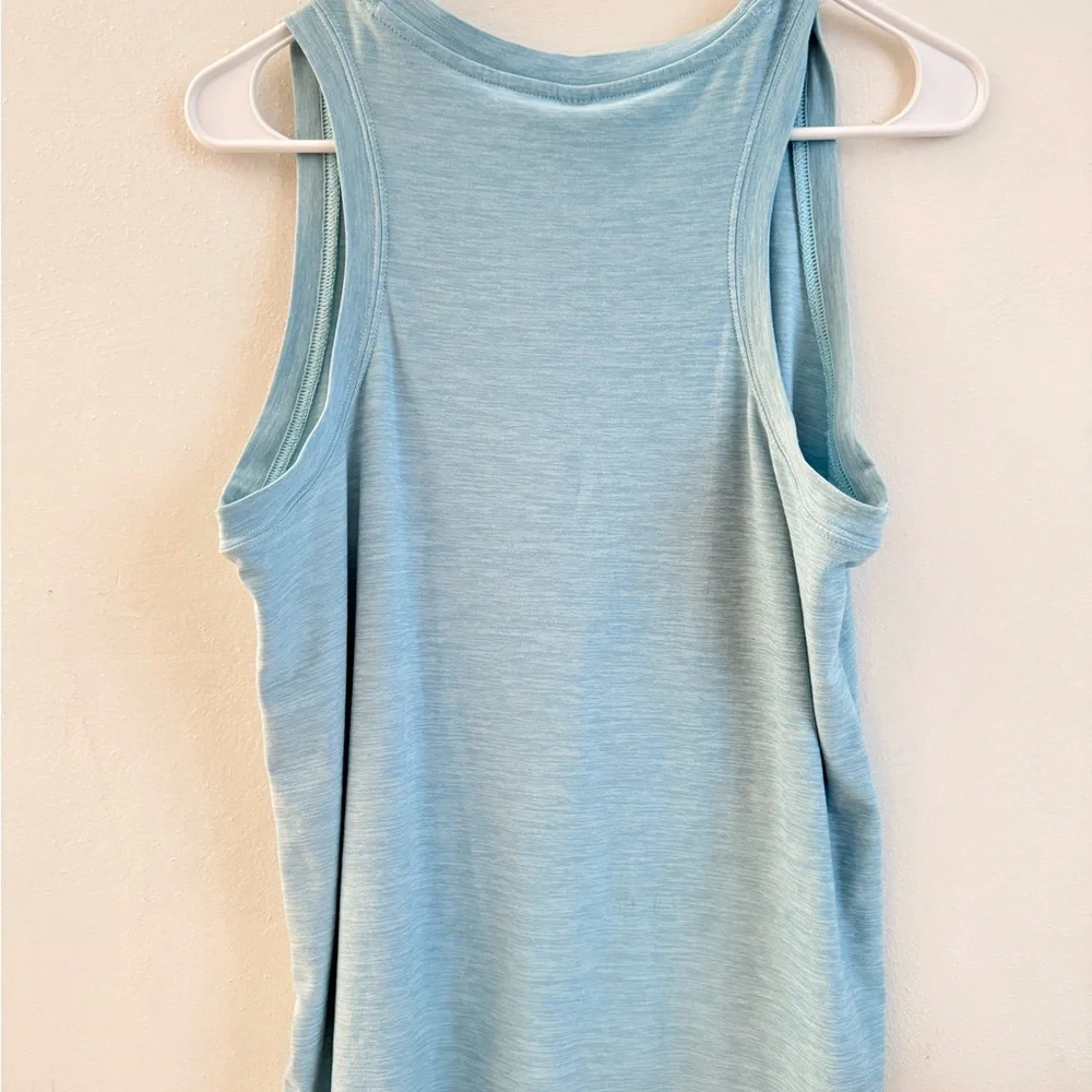 Light Blue Sleeveless Athletic Women's Top - Picture 3 of 3